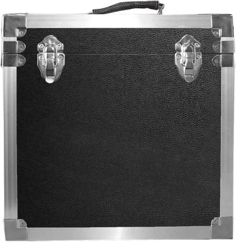12" LP Vinyl Record Storage Case - Black with Aluminium Trim