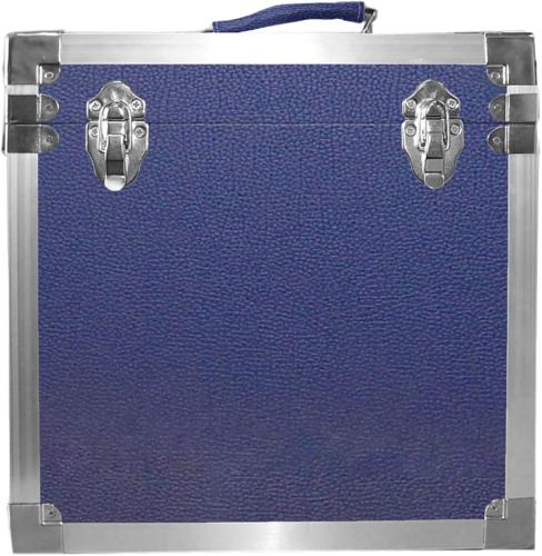 12" LP Vinyl Record Storage Case - Blue with Aluminium Trim