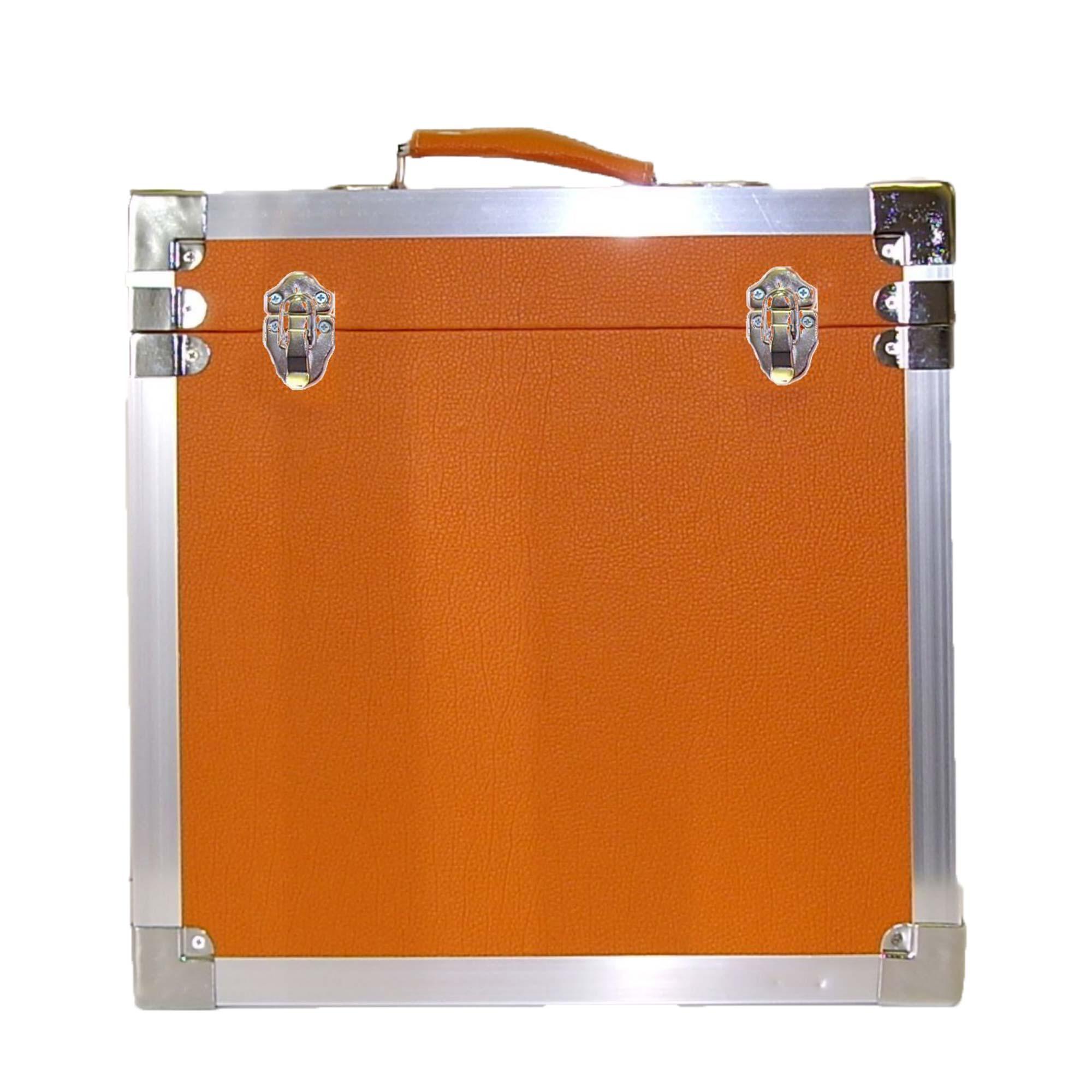 12 inch Retro Style LP Vinyl Storage Case - Orange