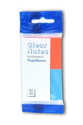 2 Colour Clear Neon Page Markers Green/Orange