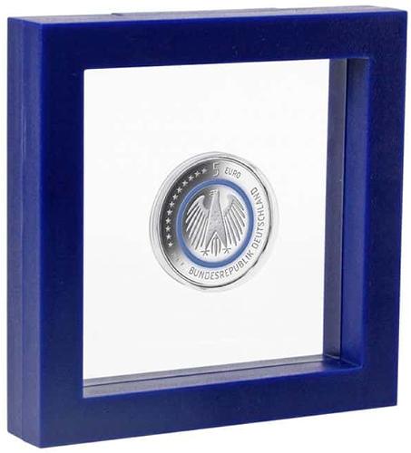 3D Floating Display Frame - 130x130x25mm - Blue