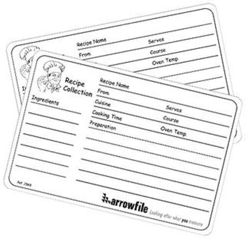 6x4" Recipe Cards for Pocket Refills