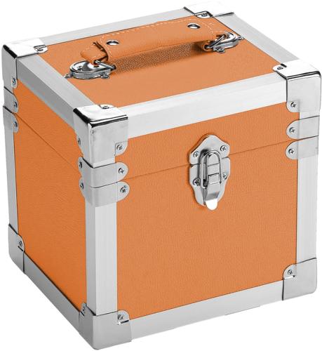 7" Vinyl Record Storage Case - Orange with Aluminium Trim