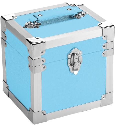 7" Vinyl Record Storage Case - Sky Blue with Aluminium Trim