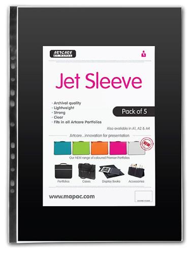 A3 Jet Sleeve Archival Polypropylene Portfolio Refills - Pack of 5