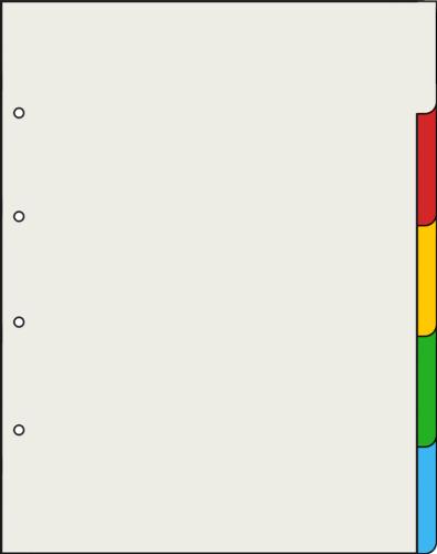 A3 Coloured Plastic Tabbed Dividers with Index Tabs