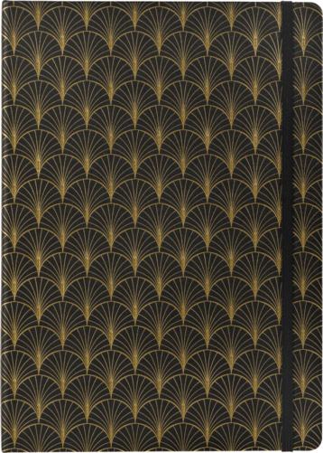 A4 Art Deco Notebook / Sketchbook with Blank Pages - Black and Gold