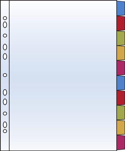 A4 Portrait Dividers - Polypropylene Pocket Dividers with 10 tabs