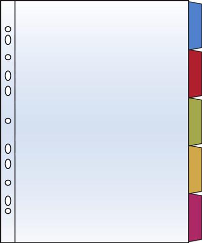 A4 Portrait Dividers - Polypropylene Pocket Dividers with 5 tabs