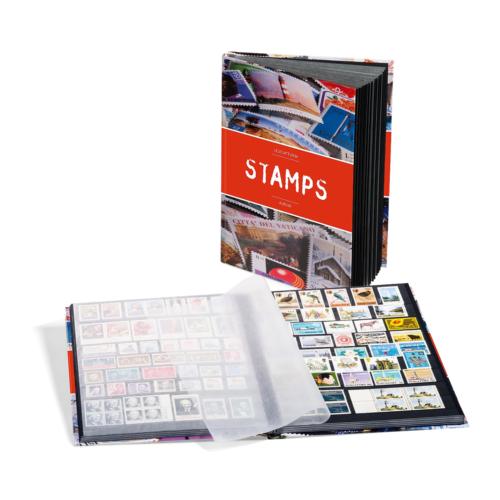 A4 Stamp Stockbook 32 Black page - 16 double sided sheets