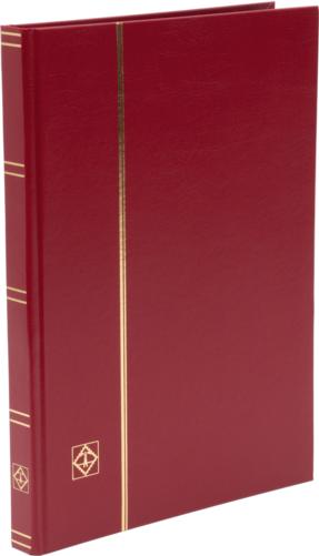 BASIC A4 Stamp Stockbook - 16 Black Pages, 32 Sides - Red