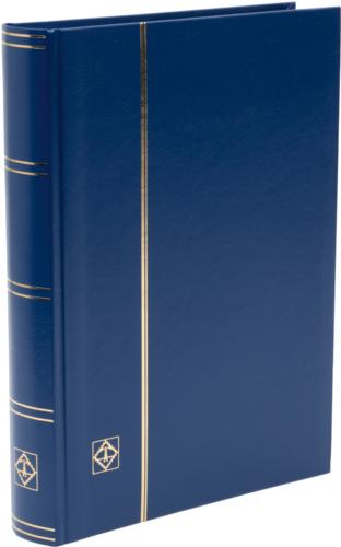 BASIC A4 Stamp Stockbook - 32 Black Pages, 64 Sides - Blue