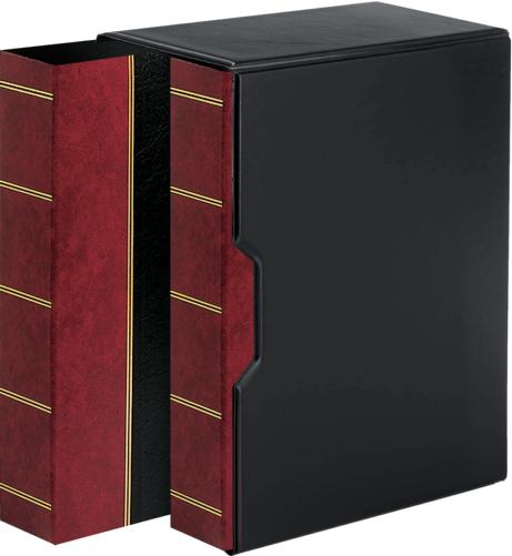 A4 Ultima Double Album Binder Set with Black Vinyl Slipcase - Black & Wine