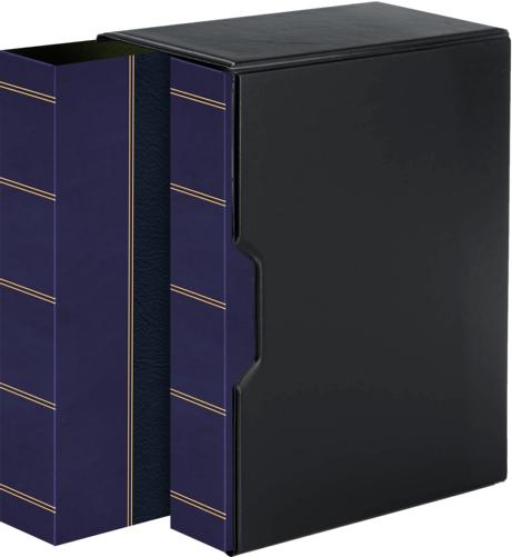 A4 Ultima Double Album Binder Set with Black Vinyl Slipcase - Navy & Blue