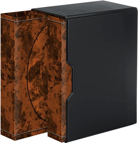 A4 Vintage Marble Effect Double Designer Binder Album Set with Black Vinyl Slipcase