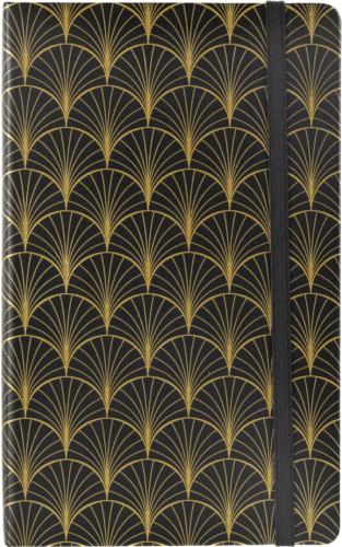 A5 Art Deco Notebook / Sketchbook with Blank Pages - Black and Gold