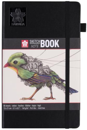 A5 Notebook / Sketchbook with Blank Pages - Black