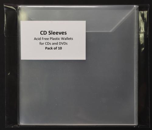 Acid Free Plastic Wallets for CDs and DVDs - Pack of 10