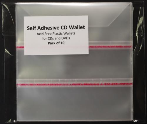 Acid Free Self Adhesive Plastic CD or DVD Wallets - Pack of 10