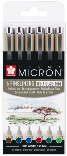 Acid Free Writing Pens - Pack of 6 (Sepia/Blue Black/Royal Blue/Burgundy/Hunter Green/Fresh Green)