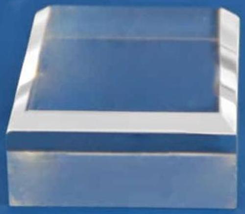 Clear Square Acrylic Display Block with Bevelled Base - 50x50x20mm