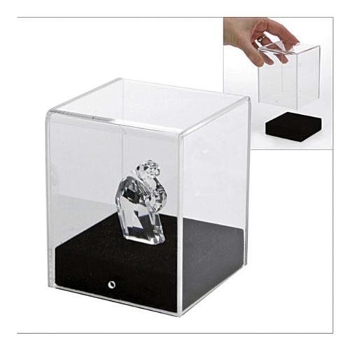 Acrylic Display Cube 120x120 with suede lined wooden base