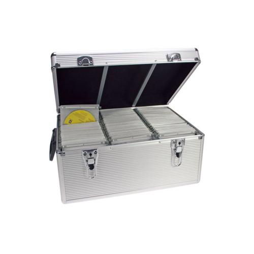 Aluminium Case for CD/DVDs Holds 510 in hanging pockets - lockable