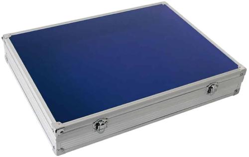 Aluminium Collectors Display Showcase with Velvet Inlay - Double Depth