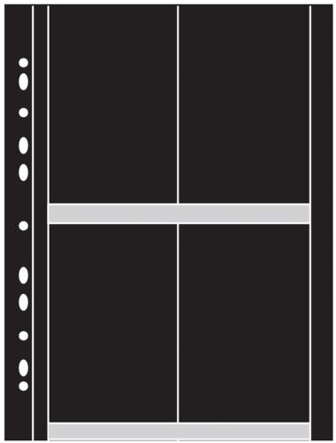 Arrowfile 5.5x3.5, 140x90mm (4 Pocket) Acid-Free Pocket Refills - Black (Pack of 10)