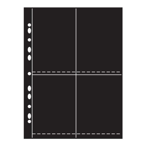 Arrowfile 6x4, 150x100mm (4 Pocket) Acid-Free Pocket Refills - Black (Pack of 10)