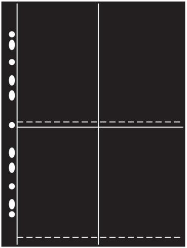 Arrowfile 6x4, 150x100mm (4 Pocket) Acid-Free Pocket Refills - Black (Pack of 10)