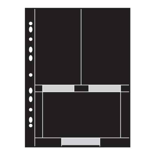 Arrowfile 6x4", 150x100 (3 Pocket) Portrait & Landscape Acid-Free Pocket Refills - Black (Pack of 10)