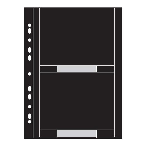 Arrowfile 7x5, 130x180mm (2 Pocket) Acid-Free Landscape Pocket Refills - Black (Pack of 10)