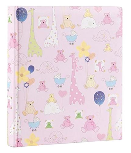 Baby Bear & Giraffe 6x4.5 Digital Photo Memo Slip-in Album - Pink