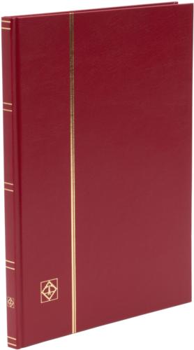BASIC A4 Stamp Stockbook - 8 Black Pages, 16 Sides - Red