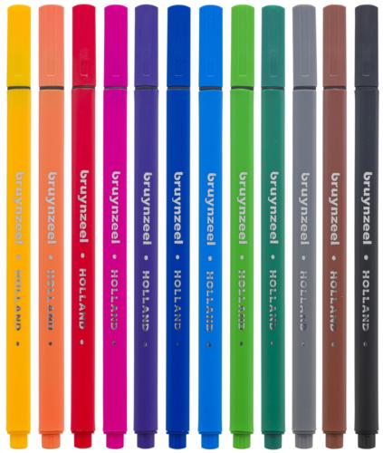 Bruynzeel Basic Fineliner Writing Pen Set - Pack of 12