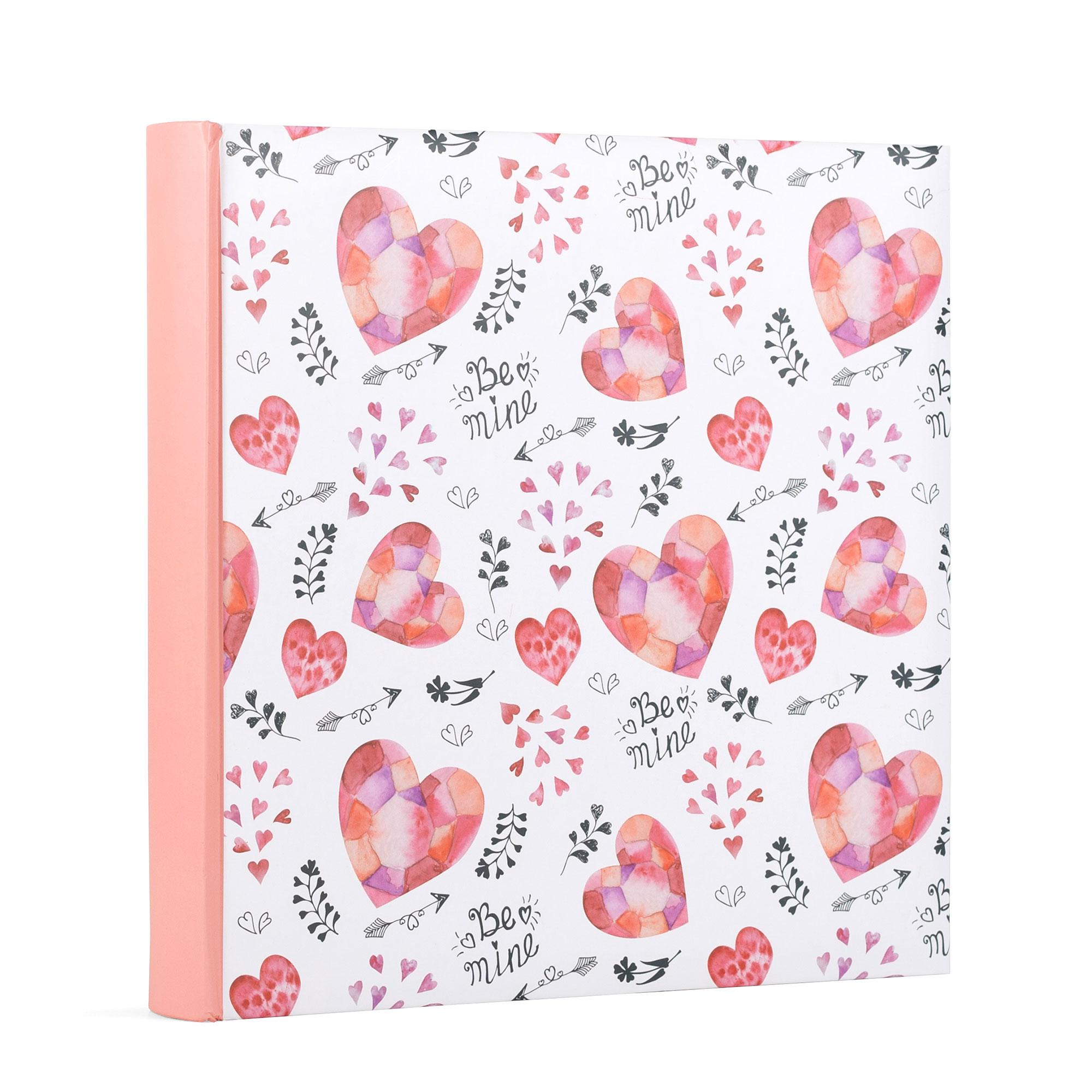 Be Mine Interleaved Photoboard Album covered in Hearts