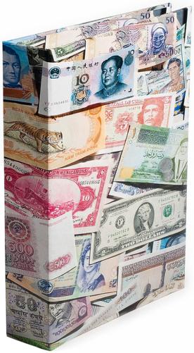Banknote Album for 300 Notes - Colourful Design with 100 Acid-Free Clear Sleeves