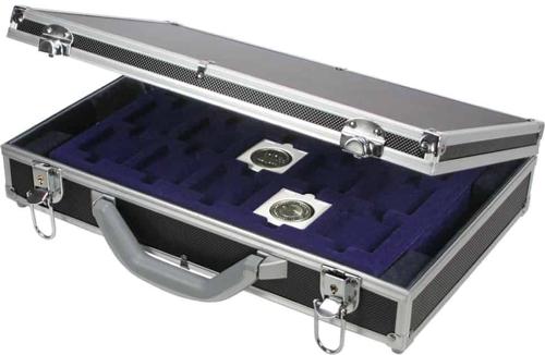 Black Diamond Pattern Textured Finish Aluminium Coin Case - Holds 5 Large Trays