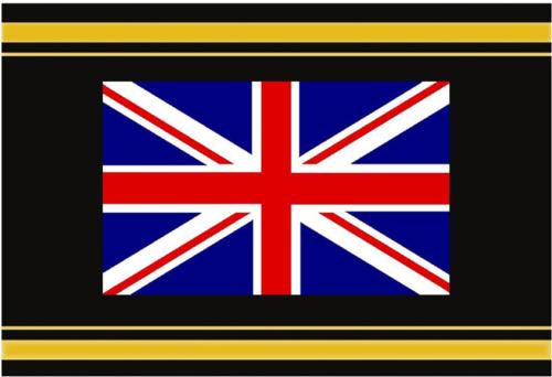 Black & Gold Self-Adhesive Album Spine Label with Country Flags - UK Union Flag