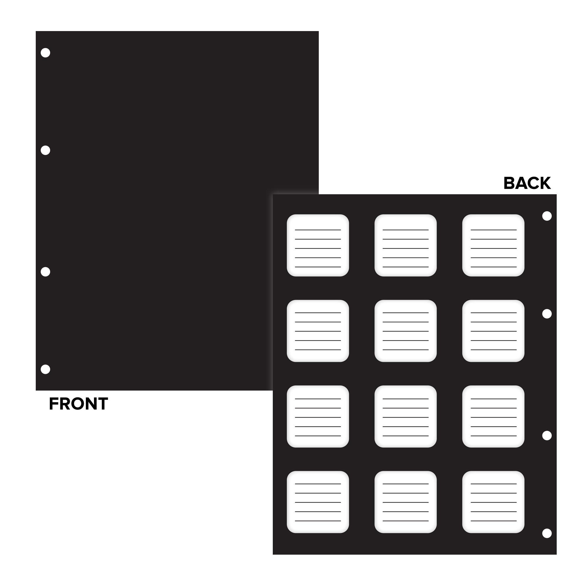 Black Matrix Interleaves with white panels to Write on - Pack of 10