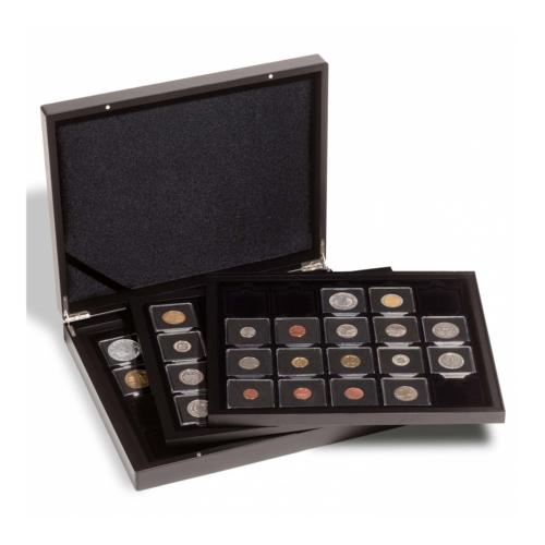 Black Trio Deluxe Presentation Coin Case for 60 Quadrum coin capsules