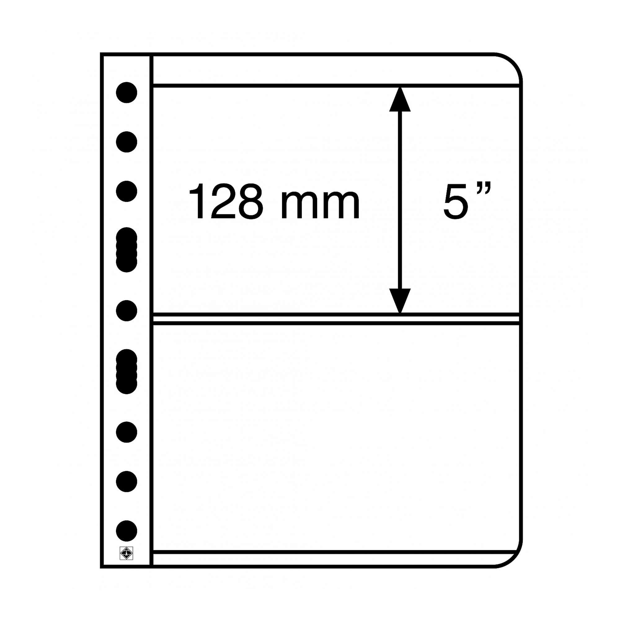 Black Vario 2S-  Stamp Pocket Refill Sheets  (128 x 195mm) Pack of 5