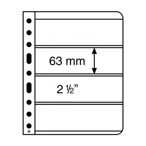 Black Vario 4S - Stamp Pocket Refill Sheets (63x195mm) Pack of 5