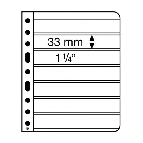 Black Vario 7S - Stamp Pocket Refill Sheets (33x195mm) Pack of 5