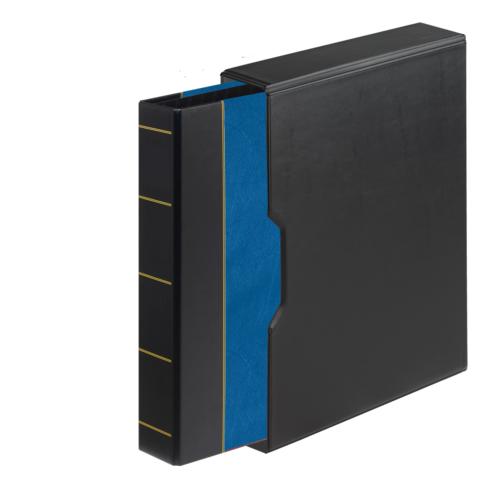 Chevron Single Album Binder Set with Black Vinyl Slipcase - Blue