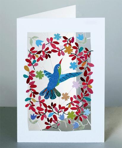 Blue Hummingbird Greeting Card