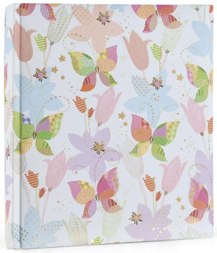 Blue Floral Slip-In Photo Album - Holds 100 Landscape 6x4.5" Prints