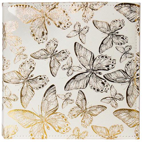 Butterfly Memo Photo Album - 200 Photo Slip-In Album for 6x4” Pictures with Gold Foil Design