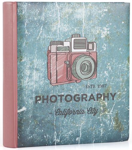 California Camera Slip-In Photo Album - Holds 200 6x4.5" Prints, Vintage Theme